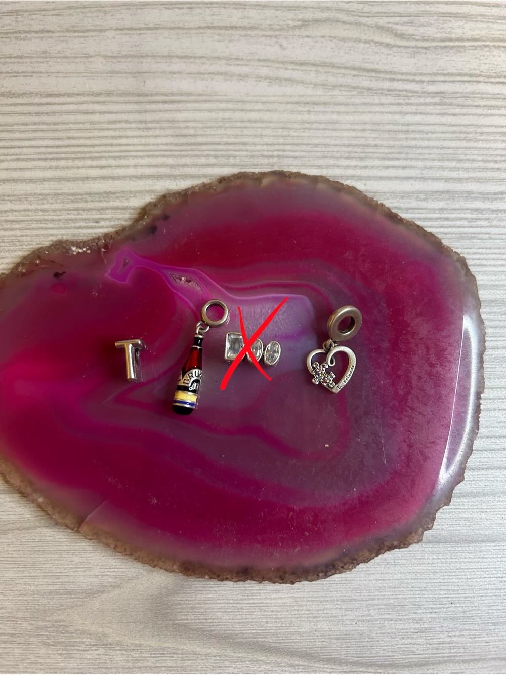 Pandora Silver Open Heart Charm with Pink Accent - Picture 2 of 2